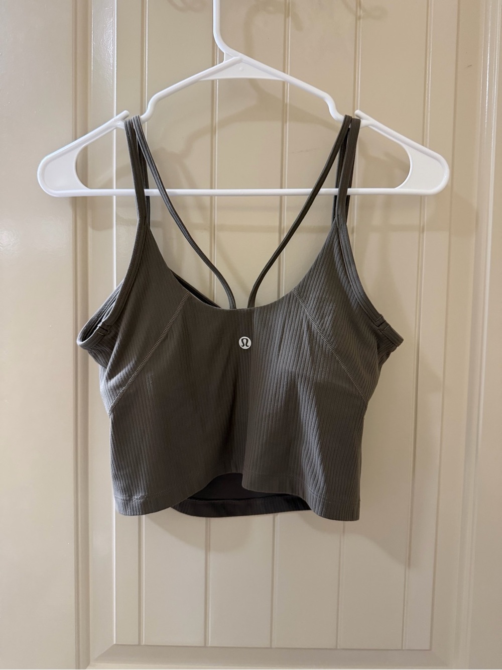 lululemon athletica Olive Ribbed Double-Strap Crop Tank
